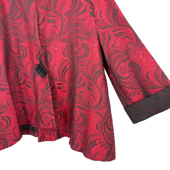 Moonlight Y & S Fashion Design Medium Wearable Art Red Christmas Top Jacket - Picture 6 of 7